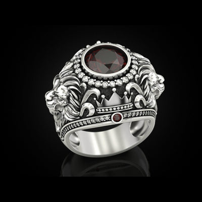 Anillo de Hombre Vintage en Aleación con Diseño de León y Diamantes - Image 10