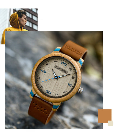 Reloj de Madera con Movimiento de Cuarzo - Diseño Artesanal en Tonos Naturales - Image 5