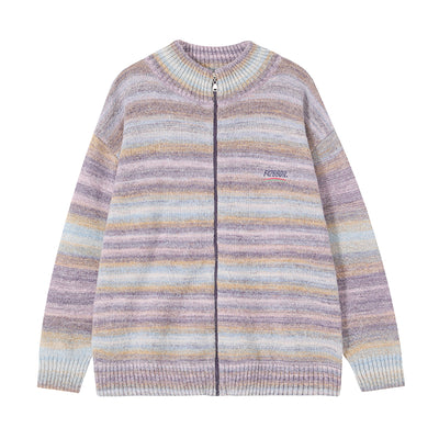 Cardigan Tejido con Rayas Degradadas en Colores - Image 4