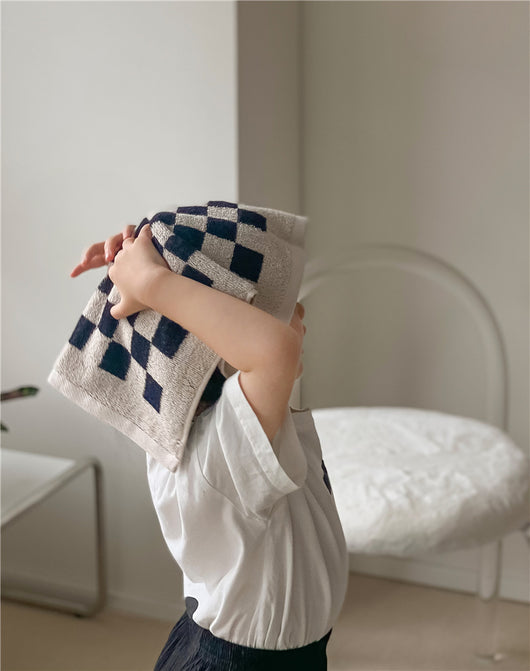 Toallas de Algodón Peinado Tejidas con Diseño Cuadrícula Padre e Hijo - Image 51