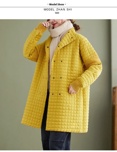 Abrigo Térmico Acolchado Doble Botonadura Estilo Artístico - Image 19