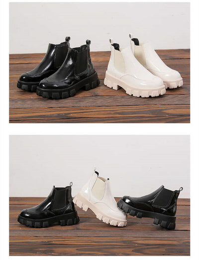 Botas de Cuero Charol con Tacón Cuña - Versátiles y Elegantes - Image 3