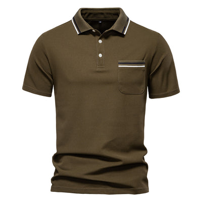 Polo Ejecutivo a Rayas con Cuello Clásico para Hombre - Image 9