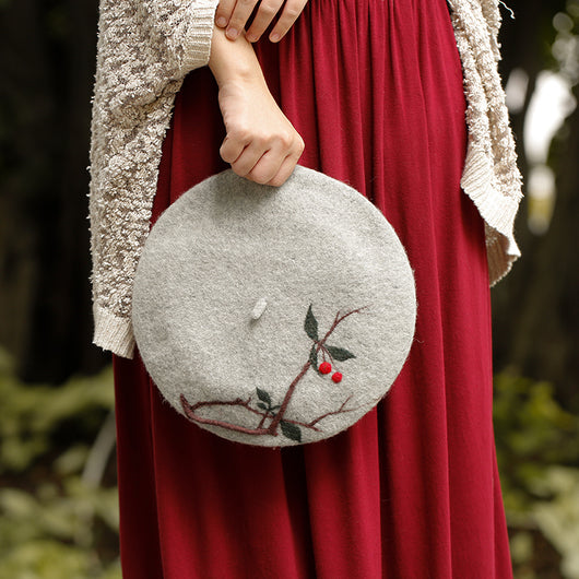 Boina de Lana para Mujer con Patrón Creativo Artista - Image 3