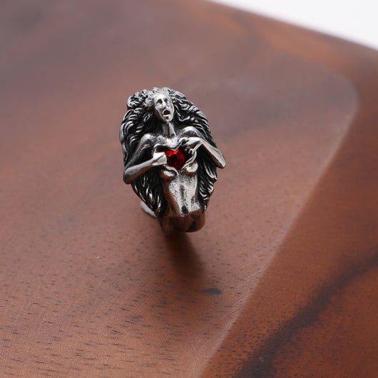 Anillo de Acero Titanio Estilo Retro para Hombre