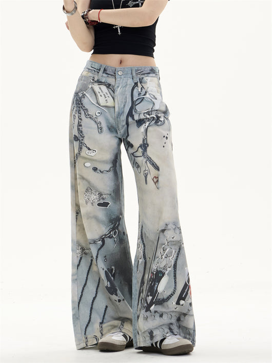 Pantalones Vaqueros Rectos de Pierna Ancha con Múltiples Bolsillos - Image 10