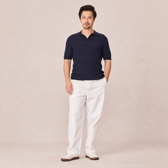 Polo Ejecutivo Slim Fit Tejido Texturizado de Seda de Hielo - Manga Corta para Hombre