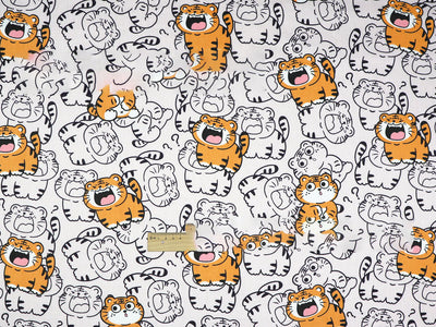 Tela Twill de Algodón Ecológico Little Tiger con Estampado Natural - Image 15
