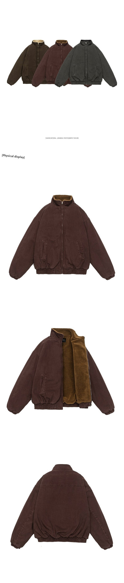 Abrigo de Algodón Invierno para Hombre con Forro de Lana Cordero - Image 8