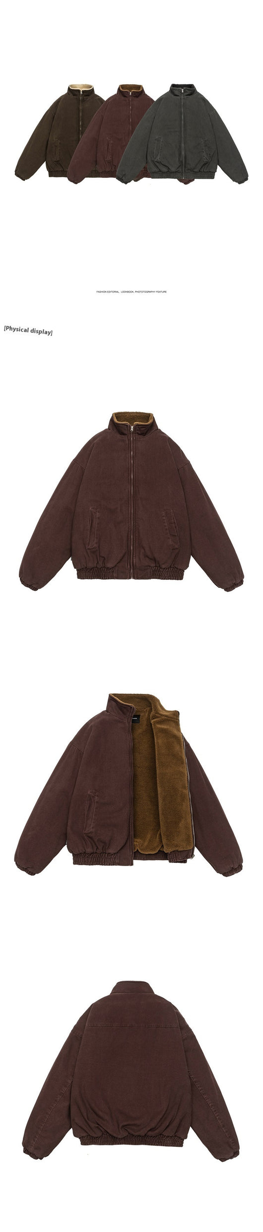 Abrigo de Algodón Invierno para Hombre con Forro de Lana Cordero - Image 8