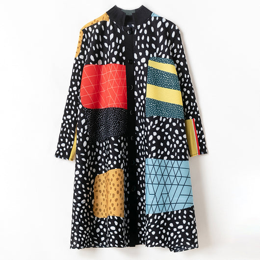 Vestido Talla Grande Plisado con Estampado - Corte A Suelto - Image 5