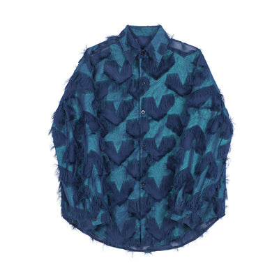 Camisa Hombre Otoño Diseño Hueco Corazón Tassel Suelta Personalidad - Image 4