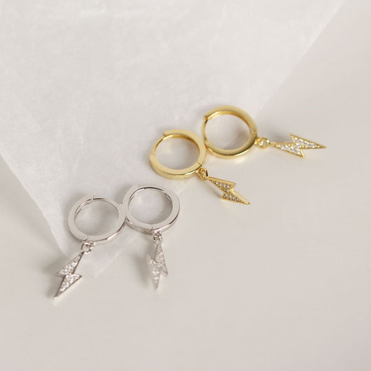 Aretes de Plata con Diamante Rayo Personalizados Multiuso - Image 4