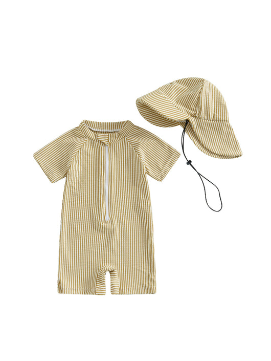 Traje de Baño Infantil Rayas Manga Corta Tallas 70-110 - Image 11