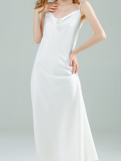 Vestido Retro de Satén con Tirantes y Cuello Camisero - Image 11