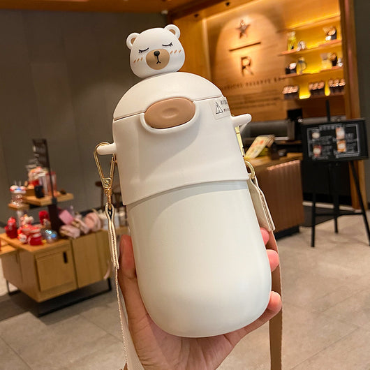 Vaso Térmico Portátil con Popote para Estudiantes