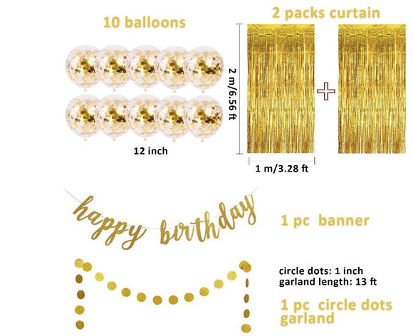 Globos de Látex Dorados Perlados Impresos para Año Nuevo
