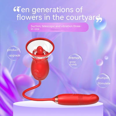 Masajeador Floral de Doble Cabeza con Vibración Telescópica - Image 3