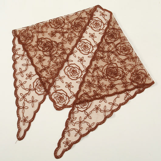 Velo de Novia con Encaje Floral Triangular - Accesorio Nupcial Elegante - Image 13