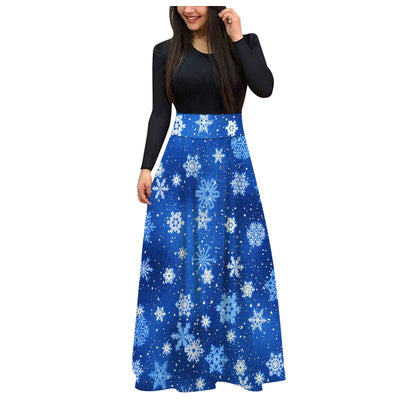 Conjunto de Falda Larga con Estampado Navideño Europeo y Americano - Image 25