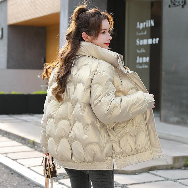 Abrigo Acolchado Coreano para Mujer con Cuello Tipo Mao - Image 6
