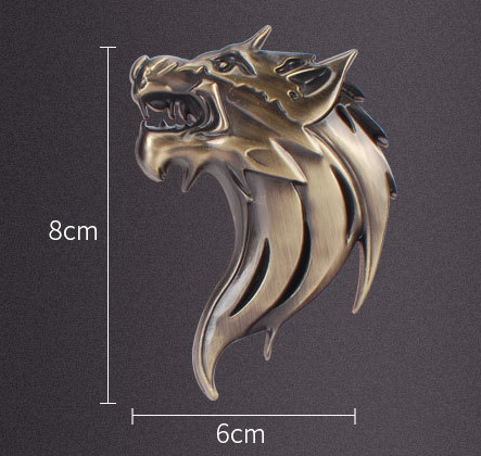 Emblema Totem Cabeza de Lobo - Adhesivo Metálico para Auto - Image 9