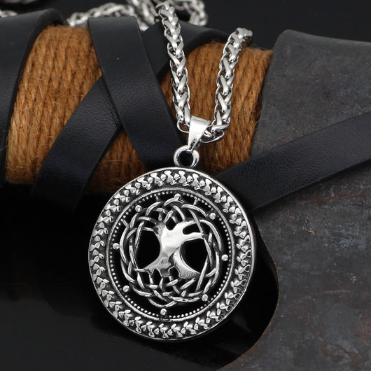 Collar Viking Árbol de la Vida en Acero Inoxidable Hueco para Hombre - Image 10