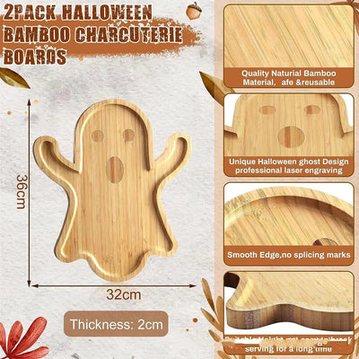 Bandeja Decorativa de Madera Halloween Fantasma para Quesos y Frutas 34x29x1,5cm - Image 9