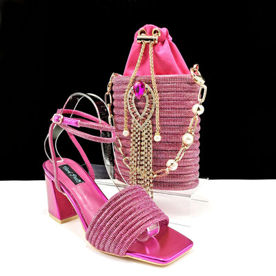 Tacones Cuadrados Gruesos 8cm con Bolso Coordinado - Conjunto Completo - Image 12