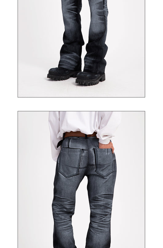 Jeans Casuales de Cintura Alta con Degradado para Hombre - Image 6