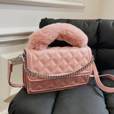 Bolso Cuadrado Retro Acolchado en Piel Sintética - Diseño Rombo - Image 5