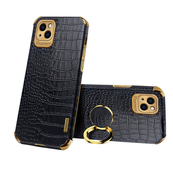 Funda Protectora para Teléfono con Anillo y Acabado Cromado
