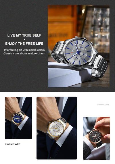 Reloj de Negocios Impermeable para Hombre con Calendario de Seis Manecillas - Image 10