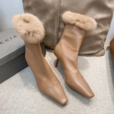 Botas Skinny de Cuero Premium con Punta Cuadrada y Tacón Stiletto - Image 2