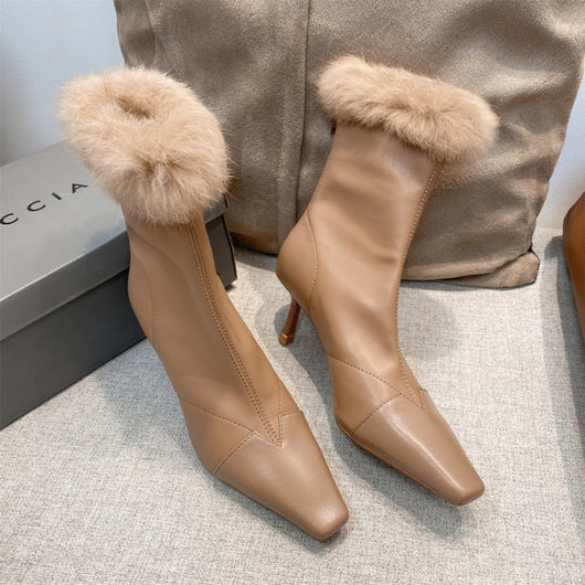 Botas Skinny de Cuero Premium con Punta Cuadrada y Tacón Stiletto - Image 2