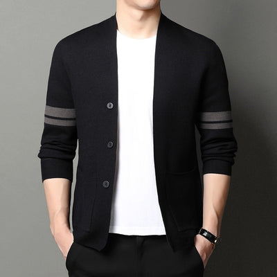 Suéter Abrigo Hombre Invierno Tejido Grueso Jacquard Manga Larga - Image 2