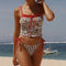 Bikini Mujer Estampado Leopardo con Detalles de Contraste