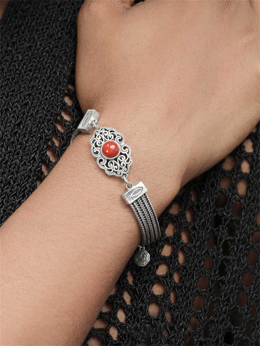 Pulsera Tejida South Red con Incrustaciones Vintage - Diseño de Lujo para Mujer - Image 7