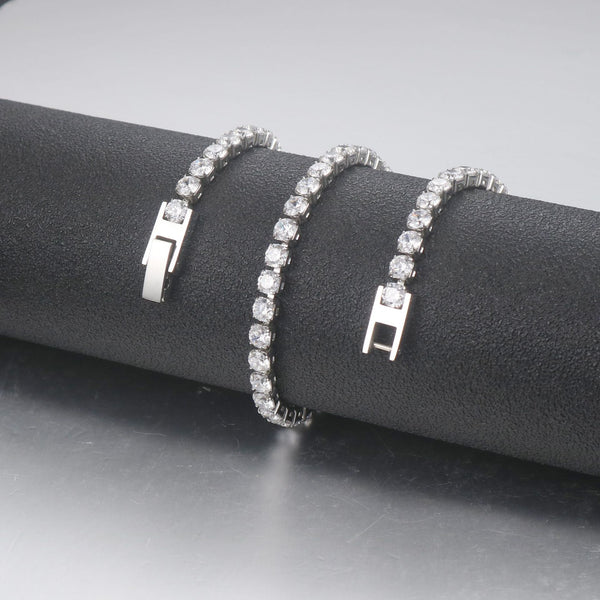Reloj Pulsera Unisex Acero Inoxidable con Diamantes Incrustados