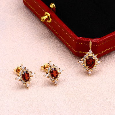 Conjunto de Anillo y Aretes Premium Vintage Granada Natural - Image 5