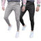 Pantalones Casuales Slim Fit con Costuras a Rayas Estilo Europeo