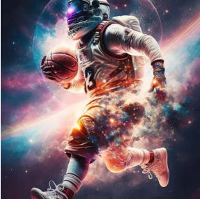 Póster Colorido: Astronautas Jugando Baloncesto en el Espacio - Image 11