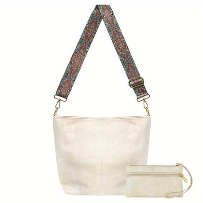 Bolso Mensajero Retro de Gran Capacidad con Correa Ancha - Image 11