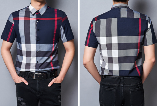Camisa Cuadros Business Casual Manga Corta Unisex - Image 7