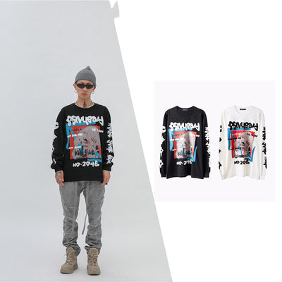 Remera Hip-Hop Estampada de Manga Larga - Image 9