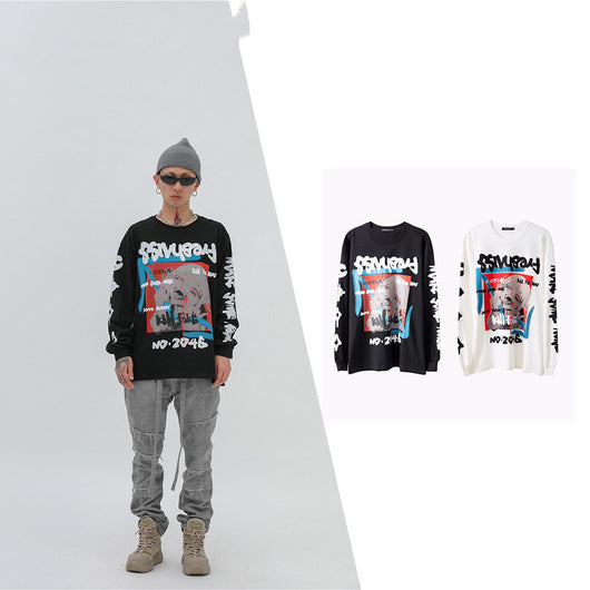 Remera Hip-Hop Estampada de Manga Larga - Image 9