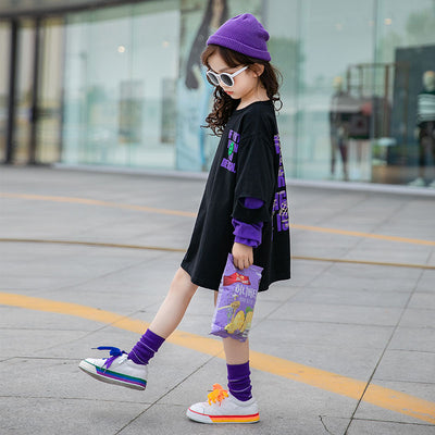 Blusa Infantil Estilo Coreano Suelta con Estampado Doble Capa - Image 5