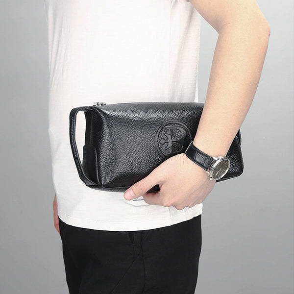 Bolsa de Cuero Genuino Impermeable para Hombre