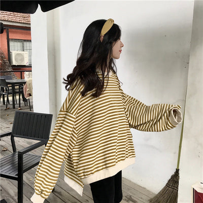 Camisa Oversized a Rayas de Manga Larga Suelta - Image 14