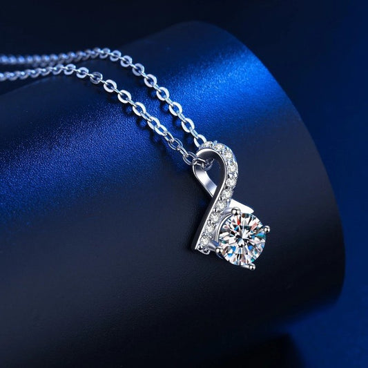 Collar de Plata S925 con Baño de Oro Blanco y Piedras de Moissanita - Image 2